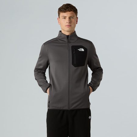 The North Face Crest-fleece Met Volledige Rits Voor Heren Anthracite Grey-tnf Black male