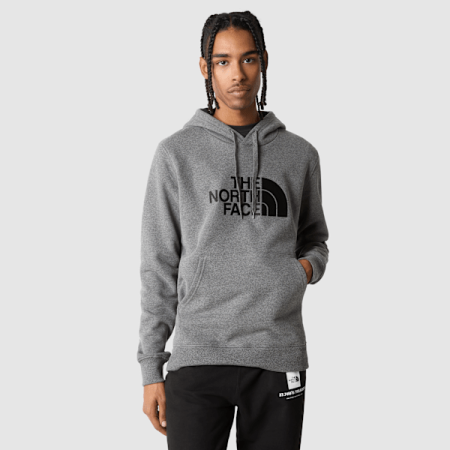 The North Face Drew Peak-hoodie Voor Heren Tnf Medium Grey Heather (std)-tnf Black male