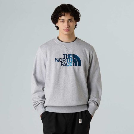The North Face Drew Peak-sweatshirt Voor Heren Tnf Light Grey Heather-mineral Ink male
