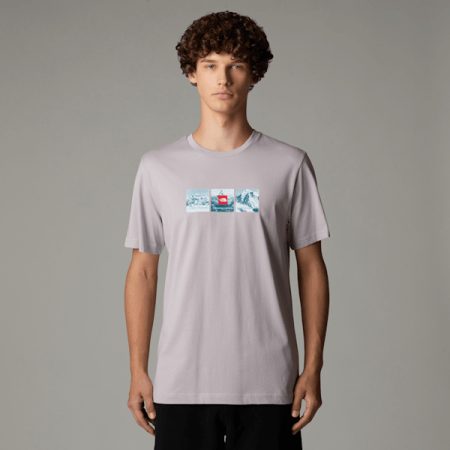 The North Face Expedition System-t-shirt Met Print Voor Heren Moonstone Grey male