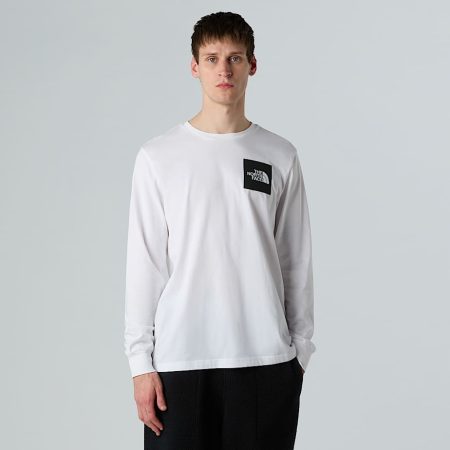 The North Face Fine-t-shirt Met Lange Mouwen Voor Heren Tnf White male