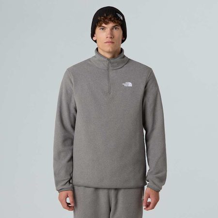 The North Face Glacier-fleece Met Kwartrits Voor Heren Tnf Mid Grey Heather male