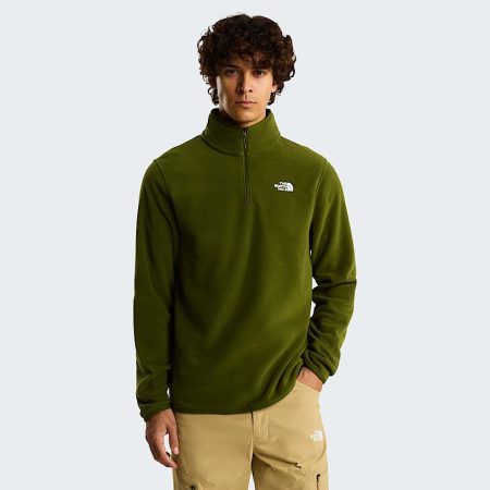 The North Face Glacier-fleece Met Kwartrits Voor Heren Woodland Green male