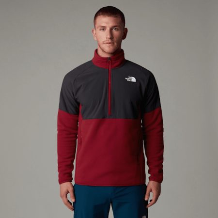 The North Face Zware Glacier-fleece Met Halve Rits Voor Heren Garnet Red-asphalt Grey male