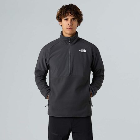 The North Face Zware Glacier-fleece Met Halve Rits Voor Heren Asphalt Grey-asphalt Grey-tnf Black male