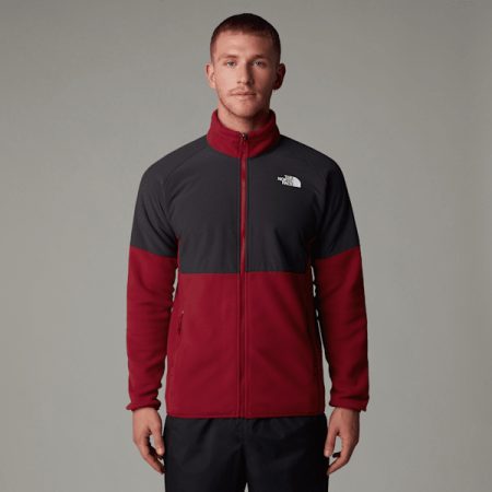 The North Face Zware Glacier-fleece Met Volledige Rits Voor Heren Garnet Red-asphalt Grey male