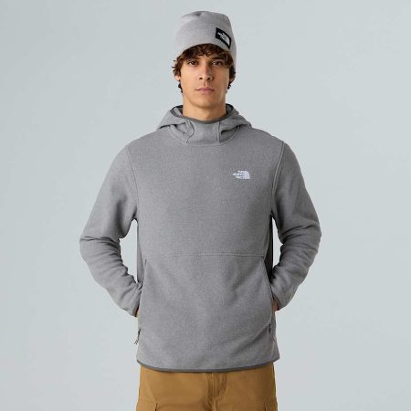 The North Face Glacier-fleecetrui Met Capuchon Voor Heren Tnf Mid Grey Heather male