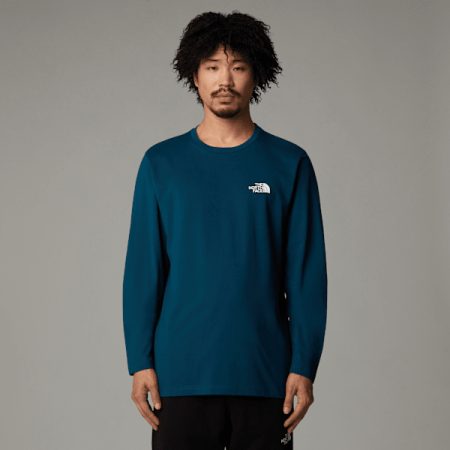 The North Face Simple Dome-t-shirt Met Lange Mouwen Voor Heren Midnight Petrol male