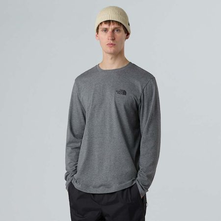 The North Face Simple Dome-t-shirt Met Lange Mouwen Voor Heren Tnf Medium Grey Heather male