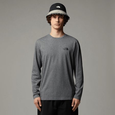 The North Face Simple Dome-t-shirt Met Lange Mouwen Voor Heren Tnf Medium Grey Heather male