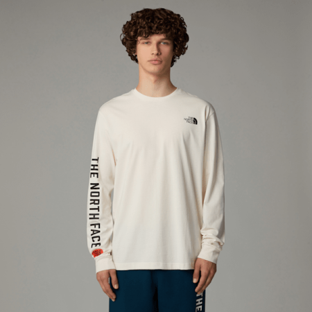 The North Face Vasity T-shirt Met Lange Mouwen En Print Voor Heren White Dune male