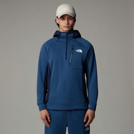 The North Face Mountain Athletics-fleecetrui Met Capuchon En Kwartrits Voor Heren Shady Blue-summit Navy male