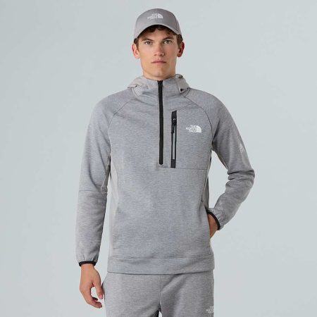 The North Face Mountain Athletics-fleecetrui Met Capuchon En Kwartrits Voor Heren Tnf Pale Grey Heather-meld Grey male
