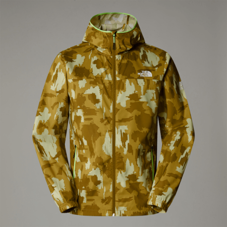 The North Face Mountain Athletics-windjas Met Capuchon En Print Voor Heren Amber Green Painted Mountains Print male