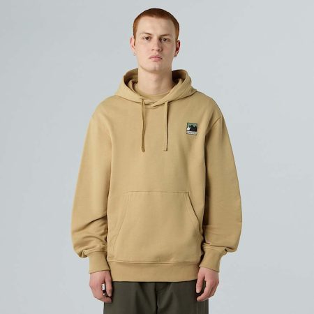 The North Face Mountain Logo Relaxed-hoodie Voor Heren Khaki Stone male