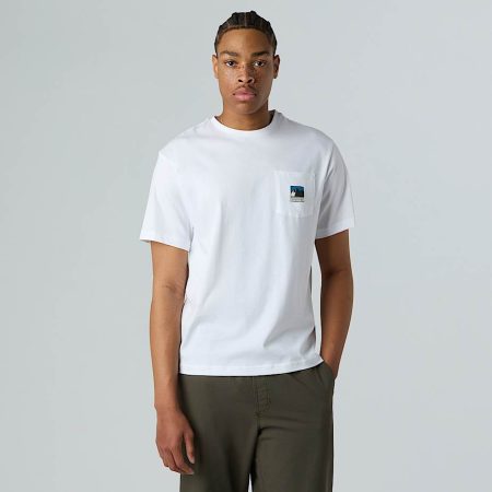 The North Face Mountain Logo Relaxed Pocket-t-shirt Voor Heren Tnf White male