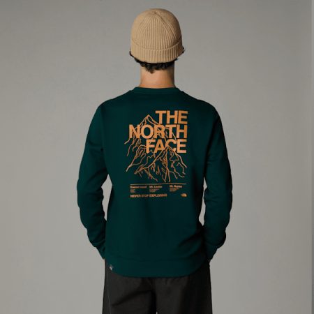 The North Face Mountain Outline-sweatshirt Voor Heren Ponderosa Green-topaz male