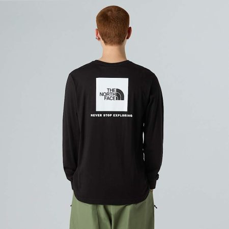 The North Face Nse Box-t-shirt Met Lange Mouwen Voor Heren Tnf Black male