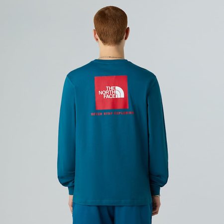 The North Face Nse Box-t-shirt Met Lange Mouwen Voor Heren Mineral Ink-tnf Red male