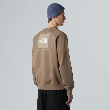 The North Face Nse Raglan Box-sweatshirt Voor Heren Mocha Brown-mushroom Grey male