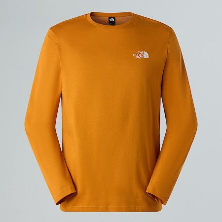 The North Face New Peak-t-shirt Met Lange Mouwen Voor Heren Iron Citrus-white Dune male