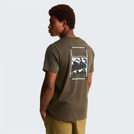 The North Face North Faces Regular Graphic T-shirt Voor Heren New Taupe Green male