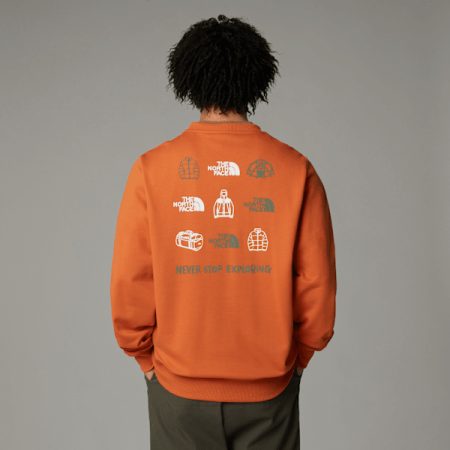 The North Face Outdoor-sweatshirt Met Print Voor Heren Iron Bronze male