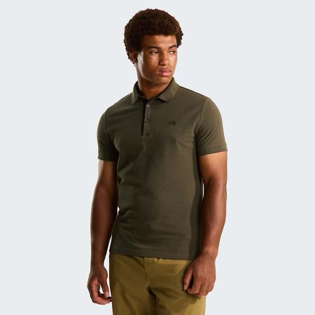 The North Face Premium Slim-poloshirt Voor Heren New Taupe Green male
