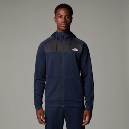 The North Face Reaxion-fleecehoodie Met Volledige Rits Voor Heren Summit Navy Dark Heather-asphalt Grey male