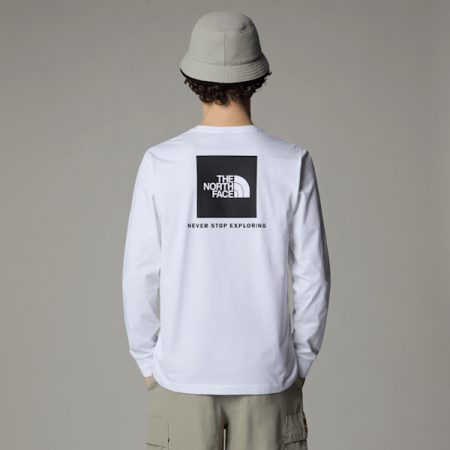 The North Face Red Box-t-shirt Met Lange Mouwen Voor Heren Tnf White male