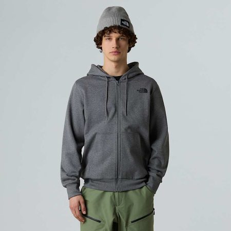 The North Face Simple Dome-hoodie Met Volledige Rits Voor Heren Tnf Medium Grey Heather male