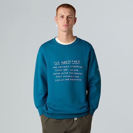 The North Face Tnf Origin Relaxed-sweatshirt Voor Heren Mineral Ink-white Dune male