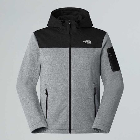 The North Face Tech Emilio-fleecejas Voor Heren Tnf Black Heather-mid Grey Light Heather male