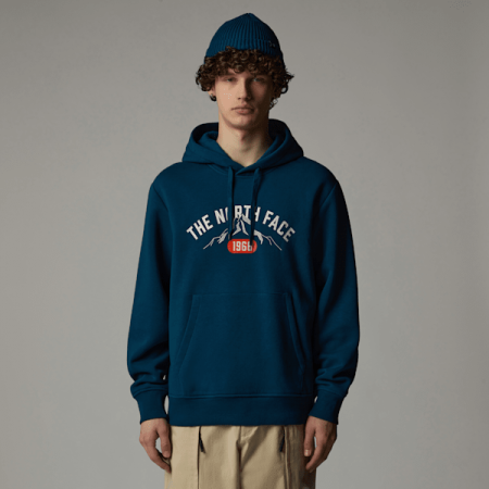 The North Face Varsity Hoodie Met Print Voor Heren Midnight Petrol male