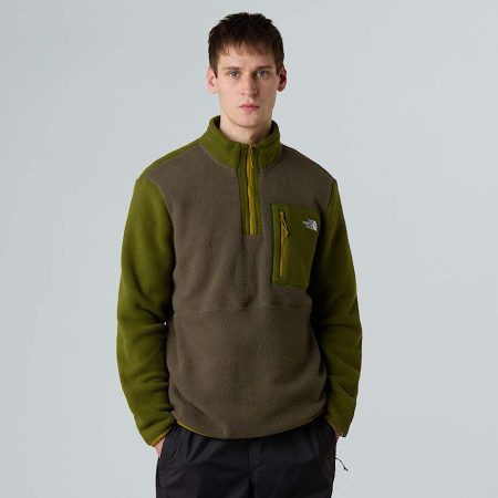 The North Face Yumiori-fleecejas Met Kwartrits Voor Heren New Taupe Green-woodland Green-deep Dijon male
