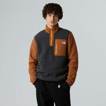 The North Face Yumiori-fleecejas Met Kwartrits Voor Heren Asphalt Grey-burnt Umber-summit Gold male