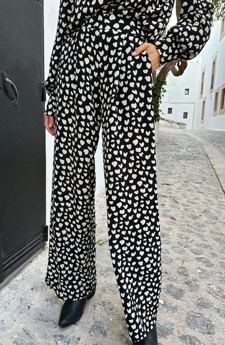 Mila Pantalon Cheetah Zwart Petite/Regular/Tall