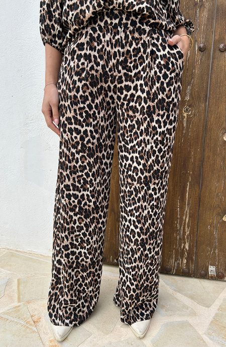 Mila Pantalon Leopard Zwart Petite/Regular/Tall