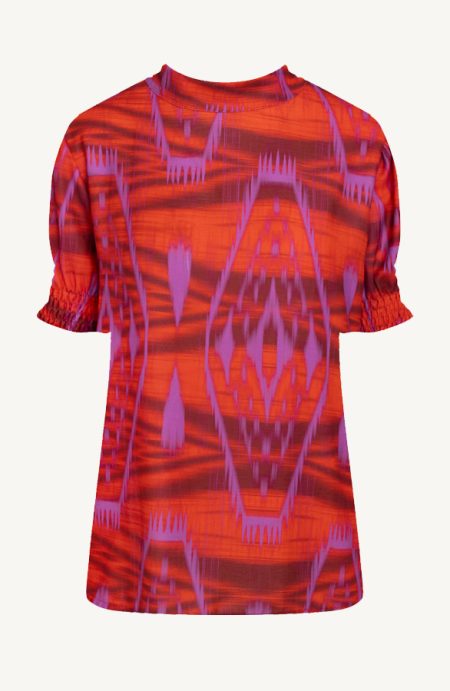 Mila Short Sleeve Top Fuchsia Rood