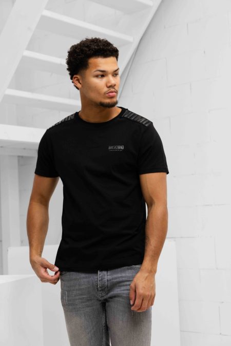 Moschino Tape Logo T-Shirt Heren Zwart - Maat M - Kleur: Zwart | Soccerfanshop