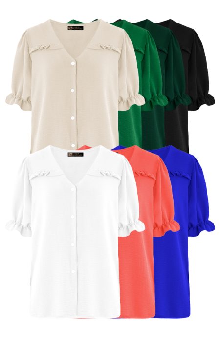 Musthave Deal Ruffle Tops Met Pofmouwen