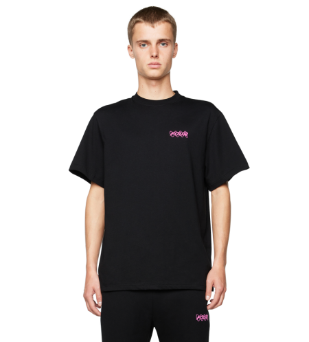 Pink Circles Logo T-shirt Black - XL