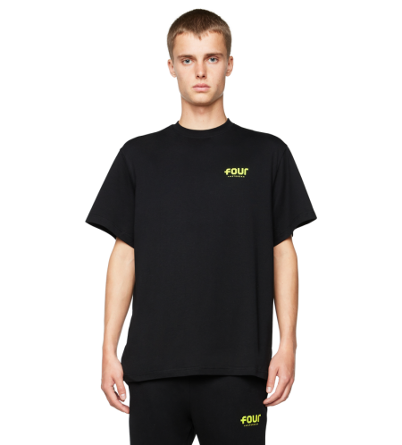 Neon Yellow Logo T-shirt Black - XL