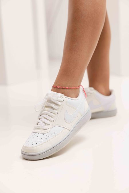 Nike Court Vision Low Sneakers Dames Wit/Beige - Maat 39 - Kleur: BeigeWit | Soccerfanshop