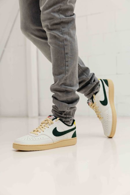 Nike Court Vision Low Sneakers Heren Wit/Groen - Maat 45 - Kleur: WitGeelGroen | Soccerfanshop