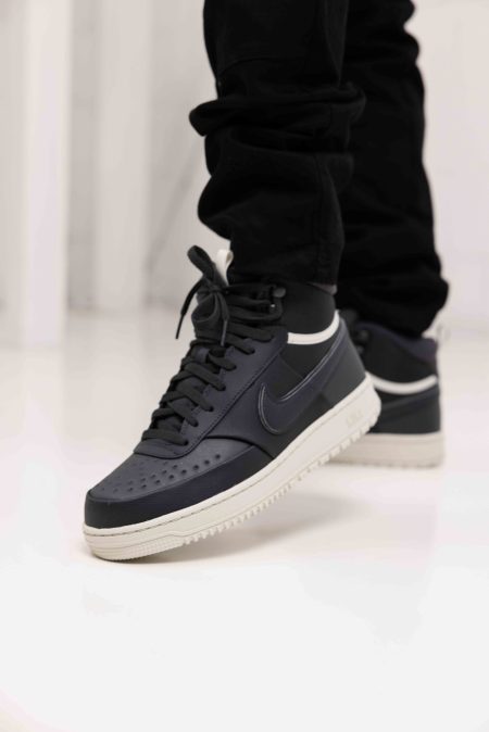 Nike Court Vision Mid Sneakers Heren Donkergrijs - Maat 44 - Kleur: Donkergrijs | Soccerfanshop