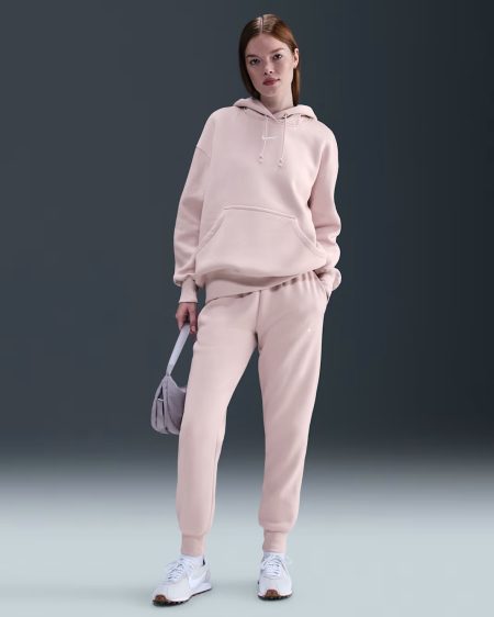 Nike Sportswear Phoenix Fleece Trainingsbroek Dames Lichtroze - Maat S | Soccerfanshop