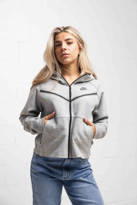 Nike Tech Fleece Trainingsjack Dames Grijs - Maat L - Kleur: Grijs | Soccerfanshop