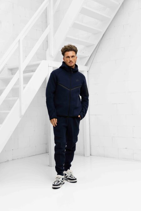 Nike Tech Fleece Trainingspak Heren Donkerblauw - Maat M - Kleur: Donkerblauw | Soccerfanshop