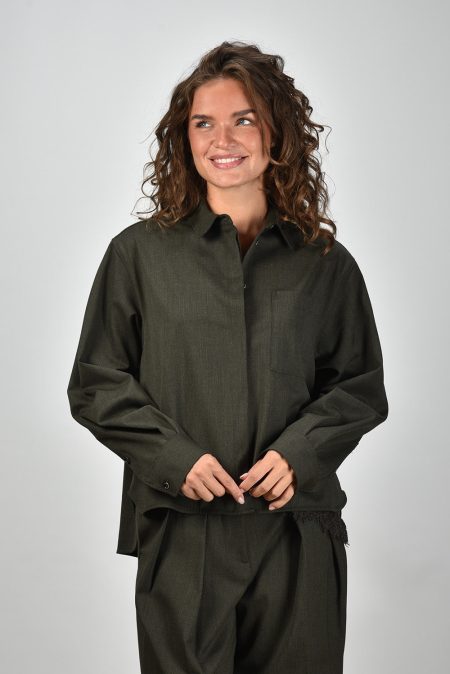 Nine In The Morning blouse 9FW25-AZ07 oliva